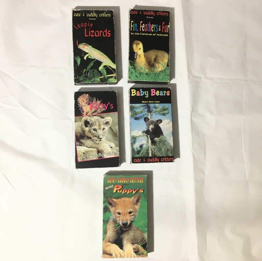 Cute and Cuddly Critters Children's Educational VHS Animals Video Tapes 5 Pack